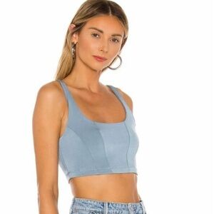 Free People Womens Small Blue Be Cool Brami Crop Top Cami